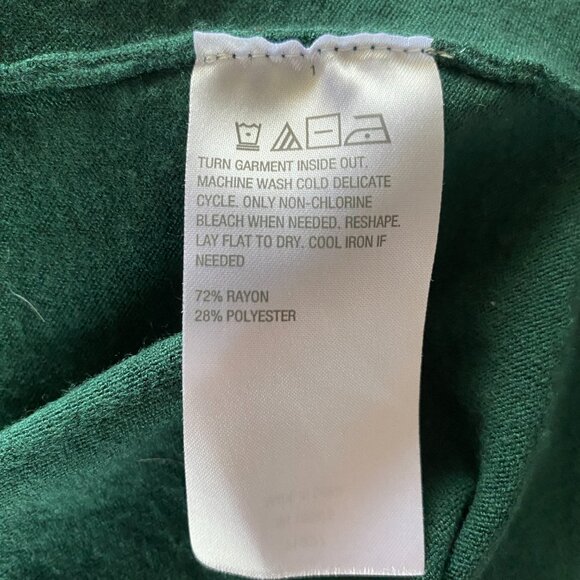 IMAN dark green long sleeve stretchy pullover turtleneck top women's size medium - Picture 8 of 8
